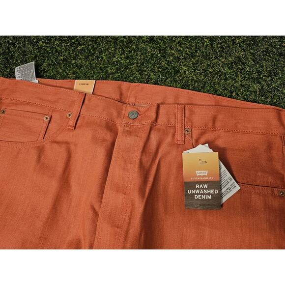 LEVI'S 501 Jeans NWT Button Fly Shrink to Fit Pink Coral Straight Mens 40x30 - Picture 4 of 8